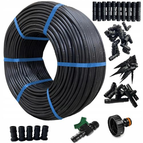 LINIA KROPLUJĄCA NAWADNIANIE KROPELKOWE 100m +192 ELEMENTY WĄŻ KROPELKUJĄCY na Arena.pl