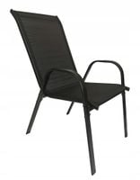 Nowoczesne krzesło ogrodowe Minorka metalowe czarne na balkon taras