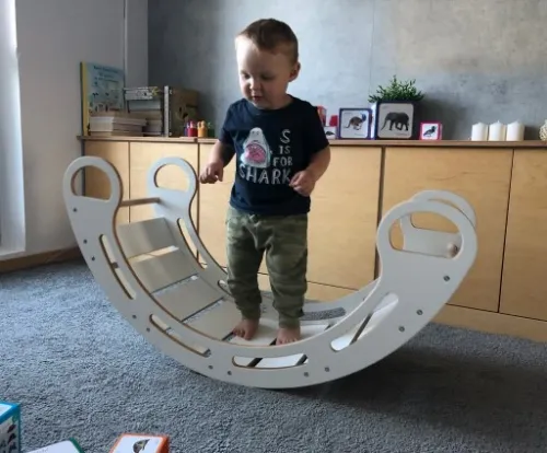 Bujak , bujaczek+zjeżdżalnia- Montessori MDF BIAŁY na Arena.pl