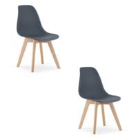 Krzesło skandynawskie grafitowe zestaw 2 szt. KITO do kuchni jadalni