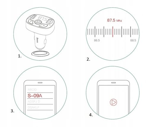 Baseus Transmiter Fm Bluetooth Ładowarka Mp3 2Xusb na Arena.pl