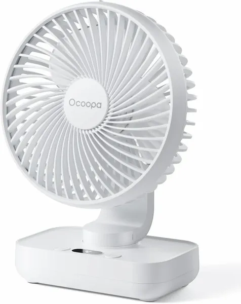Wentylator stołowy Ocoopa D606Y white akumulator USB oscylator zdjęcie 1