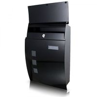 14409 Czarna skrzynka pocztowa na listy naścienna stalowa nowoczesna