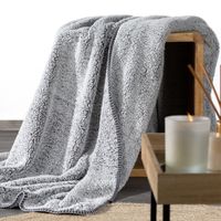 Miękki koc barankowy KOALA 200X220 stalowy