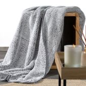 Miękki koc barankowy KOALA 200X220 stalowy
