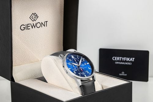 zegarek męski giewont chronograph sapphire czarno niebieski gw5630-a3 na Arena.pl