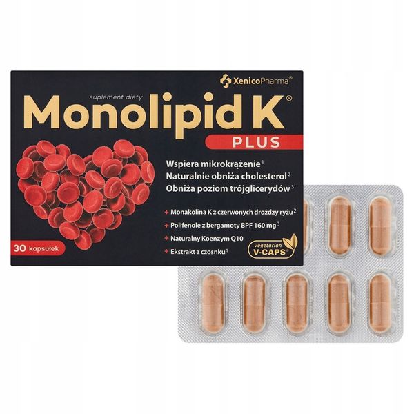 MONOLIPID K PLUS serce cholesterol Xenico 30 kaps. zdjęcie 3