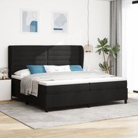 Łóżko Box Spring z materacem  Czarne 200x200 cm Tkanina