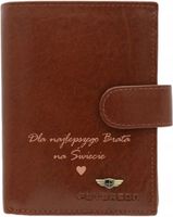 ZESTAW Portfel męski skórzany GRAWER personalizowany prezent dla brata