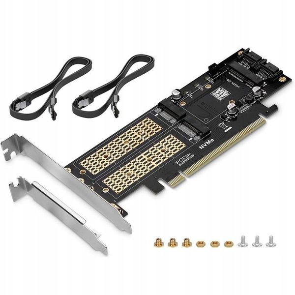 Adapter 3x dysk M.2: SATA + NVMe + mSATA PCI-e x16 zdjęcie 1