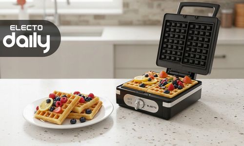 GOFROWNICA ELECTO 2200W Z REGULACJĄ TEMPERATURY 2 DUŻE CHRUPIĄCE GOFRY na Arena.pl
