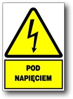 ZEO/A-5 znak TABLICZKA elektryczny POD NAPIĘCIEM