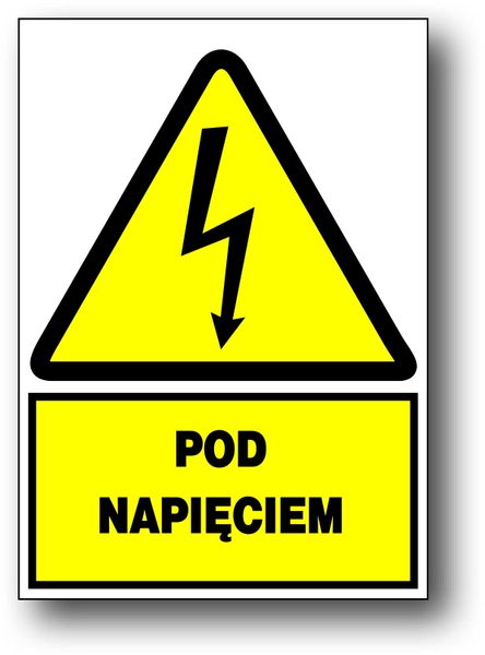 ZEO/A-5 znak TABLICZKA elektryczny POD NAPIĘCIEM zdjęcie 1