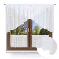 Firana do kuchni kuchenna komplet zazdrostki BIEL szer. 400 KOPERTA lamówka