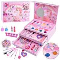 DUŻY ZESTAW DO MAKIJAŻU KUFEREK KOSMETYKI MAKEUP DLA DZIEWCZYNKI CIENIE