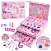 DUŻY ZESTAW DO MAKIJAŻU KUFEREK KOSMETYKI MAKEUP DLA DZIEWCZYNKI CIENIE
