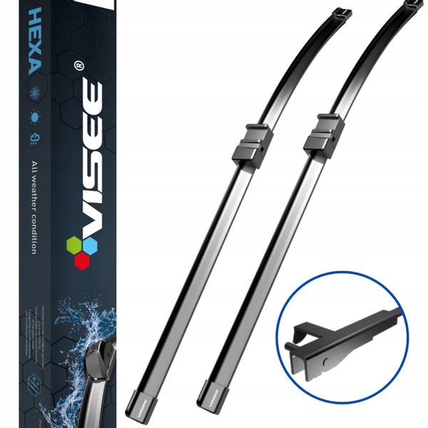 ZESTAW WYCIERACZEK VISEE HEXA DO AUTA 650/650 mm zdjęcie 1