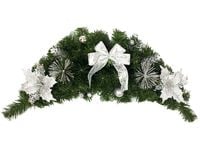STROIK ŚWIĄTECZNY SREBRNY GIRLANDA Z OZDOBAMI 60cm