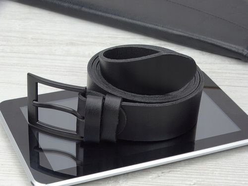 Pasek skórzany męski Modny czarny skóra naturalna do spodni garniturowych na Arena.pl