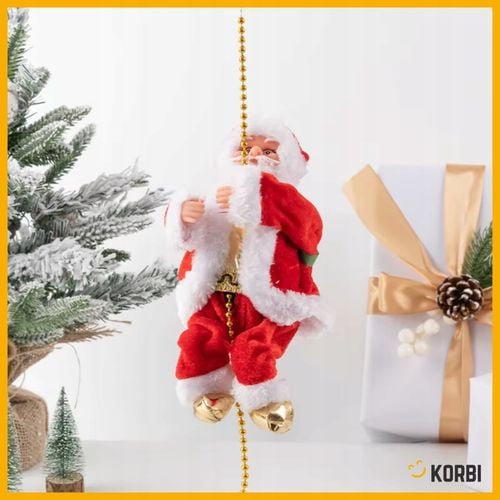 DEKORACJA WSPINAJĄCY SIĘ MIKOŁAJ OZDOBA ŚWIĄTECZNA GRAJĄCY PREZENT 100CM na Arena.pl