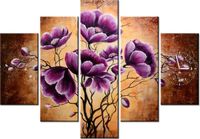 105CM 150CM ZEGAR 5 ELEM CUDOWNE FIOŁKI DRUK OBRAZ