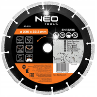 NEO TOOLS TARCZA DIAMENTOWA 230x22.2mm SEGMENTOWA SPAWANA LASEROWO 57-610