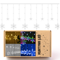 LAMPKI ŚWIATEŁKA ŚWIĄTECZNE KURTYNA ŚWIETLNA GWIAZDKI BOŻE NARODZENIE OKNO