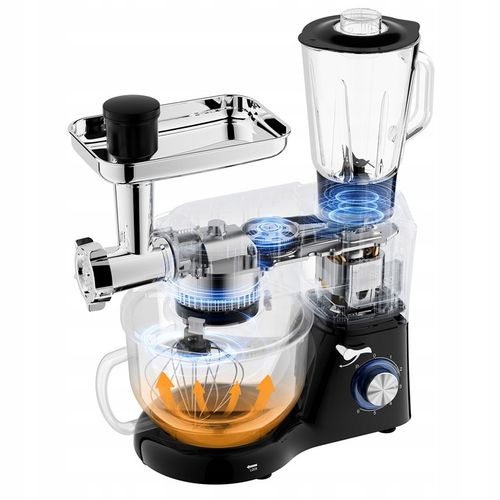 Robot Planetarny Kuchenny z Podgrzewaną Misą 6,2l Wielofunkcyjny Blender na Arena.pl