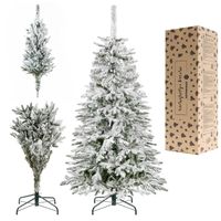 Choinka sztuczna 180 cm świerk kaukaski ośnieżony jak żywy, nowoczesny, ze stojakiem