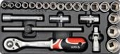 wkład do szuflady zestaw nasadek 1/2'' 24 części - yt-5537