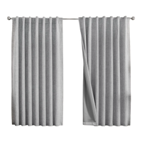 Zasłony zaciemniające blackout 100% szare len 106x158 cm zestaw 2 sztuki