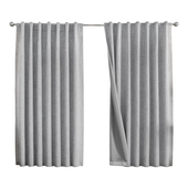 Zasłony zaciemniające blackout 100% szare len 106x158 cm zestaw 2 sztuki