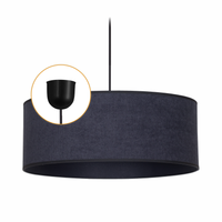 LAMPA WISZĄCA SUFITOWA ŻYRANDOL ABAŻUR NOWOCZESNA GRAFIT 40cm E27 LED kabel