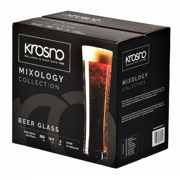 IMPERIAL glass Hoge tarweglazen van kristalglas, set van 6 stuks, 500 ml (max. 680 ml), vaatwasmachinebestendig, bierglazen Pilsner