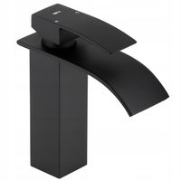 Bateria umywalkowa czarna loft stojąca wodospad kaskada YOKA HOME