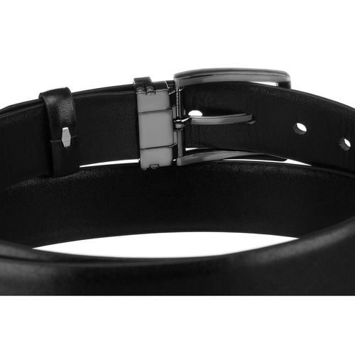 szeroki, czarny pasek męski ze skóry  klamrą 125 na Arena.pl