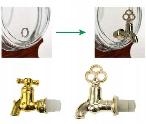 Beczka szklana antałek beczułka karafka 2L z kranikiem GRAWEREM na na Arena.pl