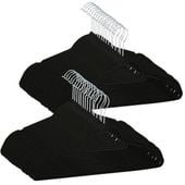 Wieszaki welurowe na ubrania 30 szt. zestaw premium czarny