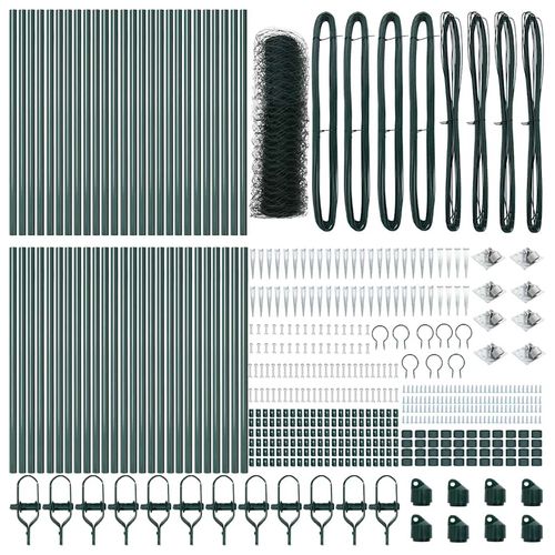Ogrodzenie z słupkami Zielony 1 x 100 m Stal pokryta PCV na Arena.pl