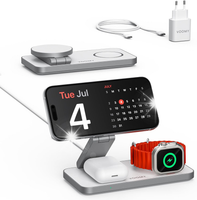 STACJA INDUKCYJNA 3W1 ŁADUJĄCA KOMPLETNA SMARTWATCH TELEFON SŁUCHAWKI USB