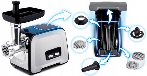 Maszynka do mielenia mięsa Berdsen 1200W Komplet nasadek i sitek na Arena.pl