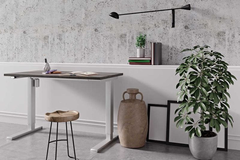 Solidne biurko regulowane 120x60 cm srebrne zdjęcie 9