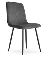 Krzesło sztruksowe tapicerowane RIFT szare do jadalni kuchni salonu