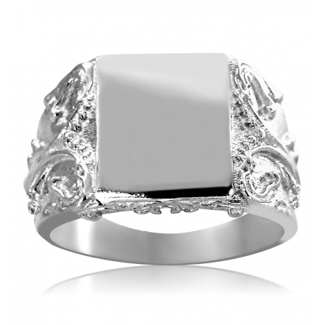 SREBRNY SYGNET Z ORNAMENTAMI PRÓBA SREBRA 925 GRAWER GRATIS zdjęcie 1