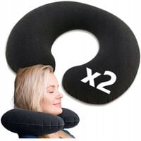 2x ZAGŁÓWEK PODUSZKA NA SZYJĘ DO SAMOCHODU SAMOLOTU ROGAL PODRÓŻNA DMUCHANA