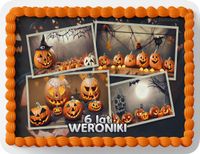 PROSTOKĄTNY OPŁATEK NA TORT A4 20x29CM - HALLOWEEN + IMIĘ