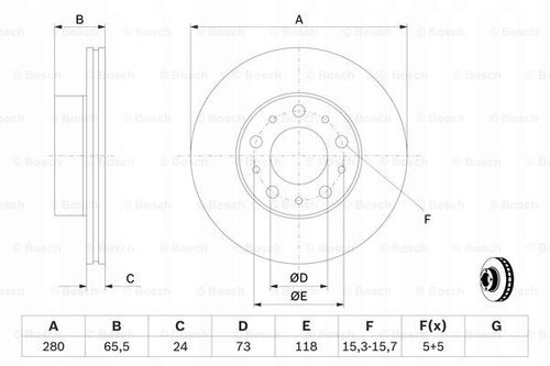 TARCZA HAM PRZOD 280X24 V BOSCH na Arena.pl