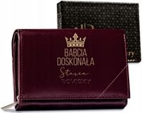 Portfel damski Z IMIENIEM z grawerem DZIEŃ BABCI w pudełku PIĘKNY PREZENT