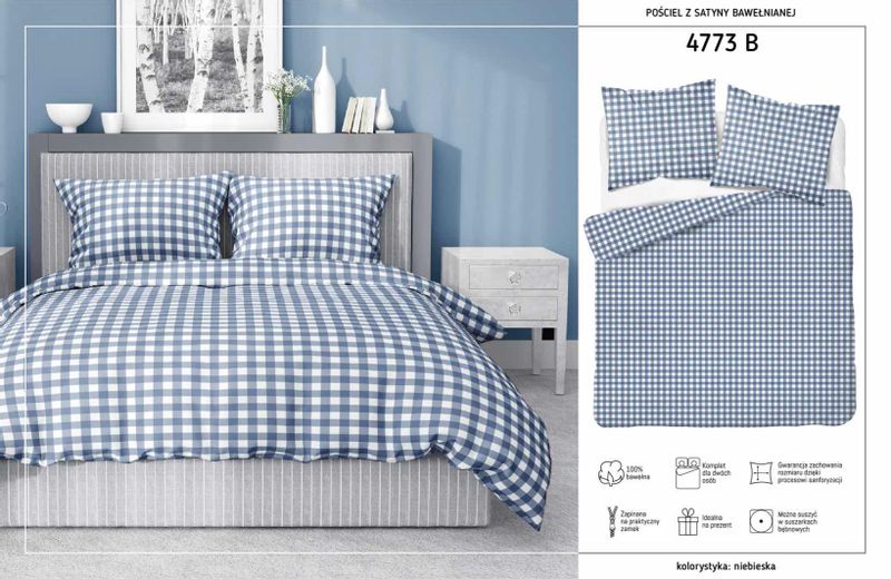 Pościel HOME SATIN 200x220cm BAWEŁNIANA EKSKLUZYWNA zdjęcie 3