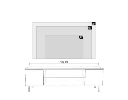 Szafka RTV 135 cm Kaszmir, nogi złote na Arena.pl
